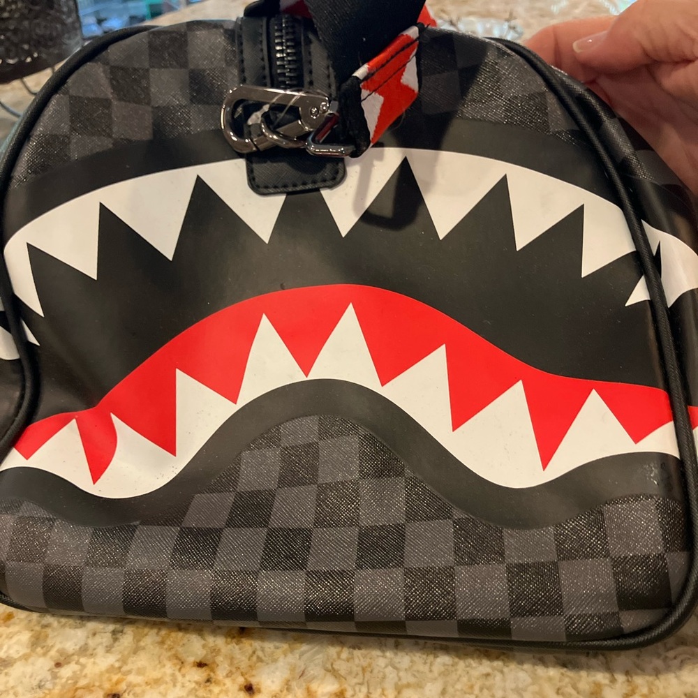 Black and Red Shark Design Men's Bag
